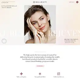 Clean minimal Beauty homepage layout