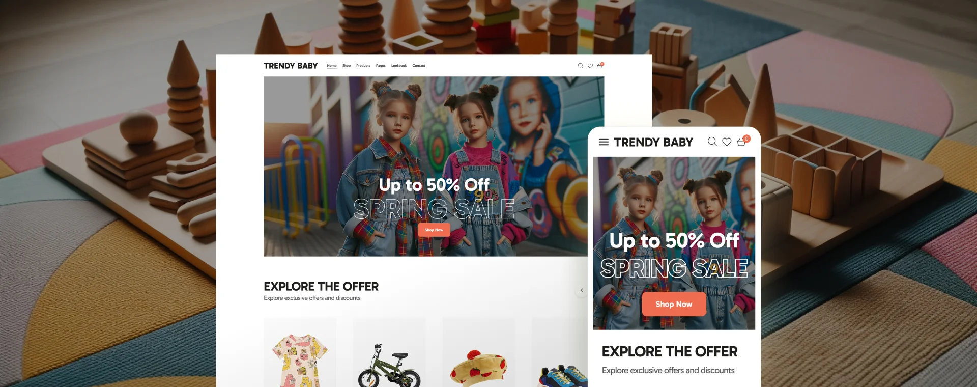 Clothing sale site — Trendy Baby Up to 50% Off mobile preview