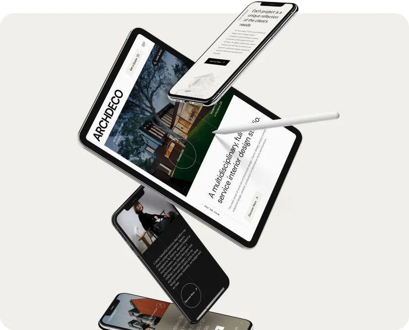 ARCHDECO — tablet and phone responsive layout mockup