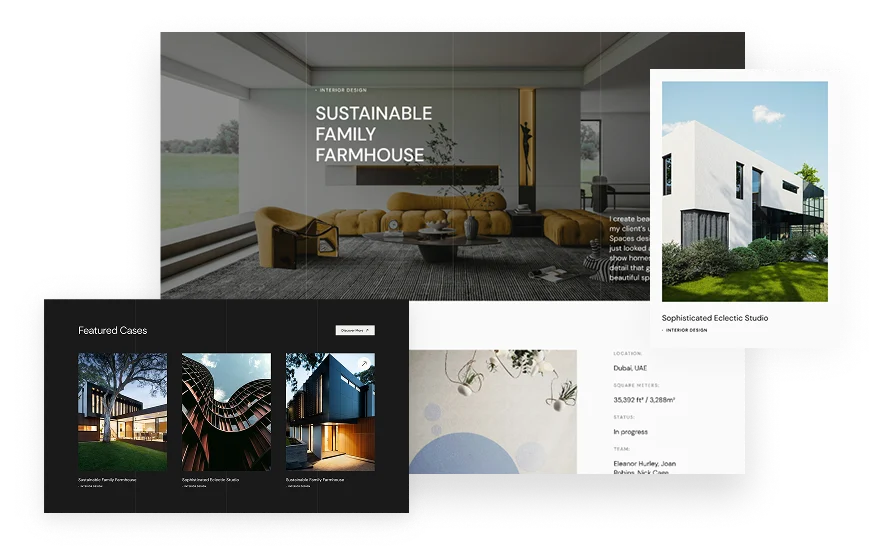 ARCHDECO interior design studio — desktop homepage layout