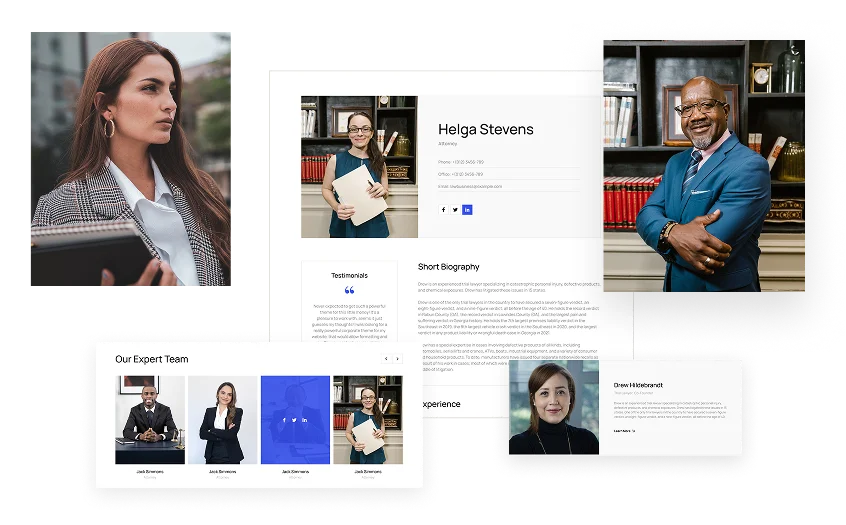 Legal firm website - attorney profiles