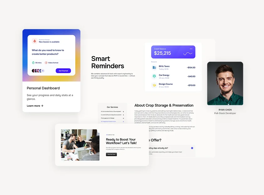 Smart Reminders - SaaS dashboard and mobile preview