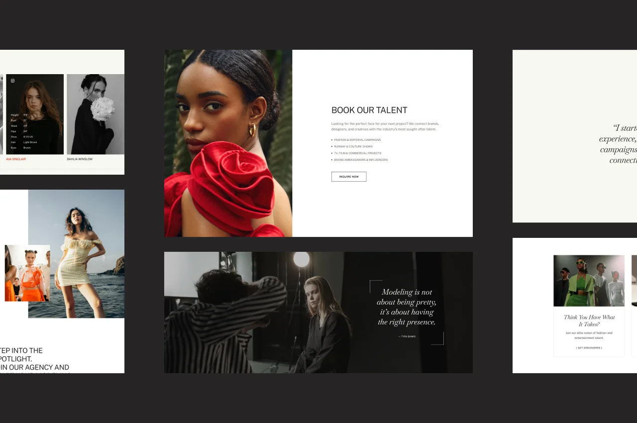 Fashion agency model website