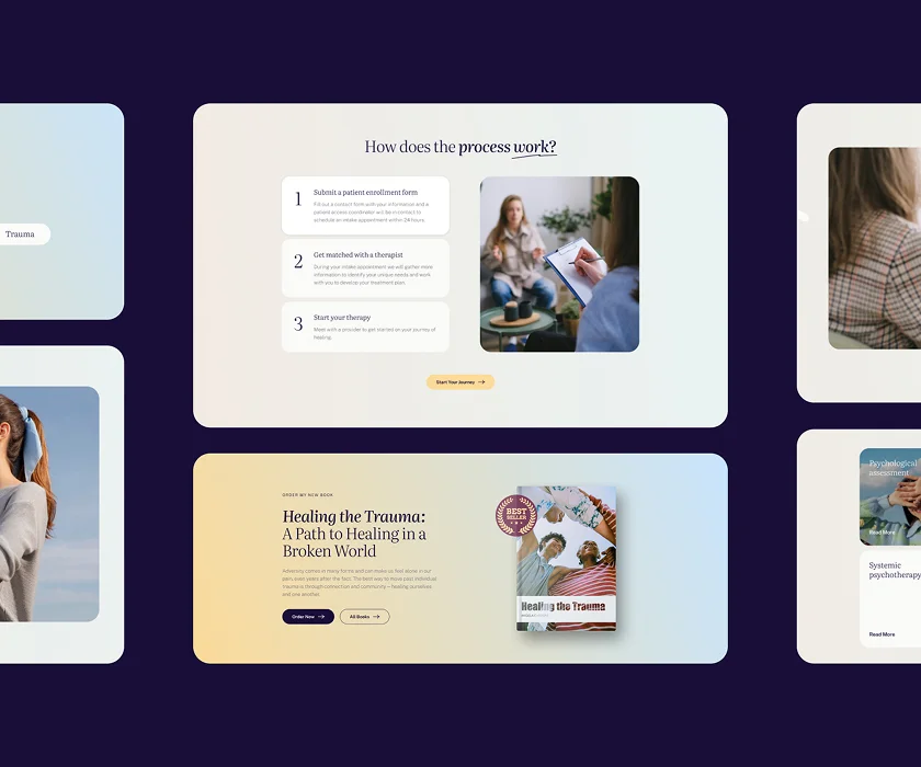 Mental health platform — Highly Rated Therapist selection page