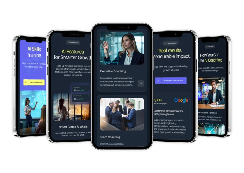 Business coaching site — Practices for Senior Leaders page