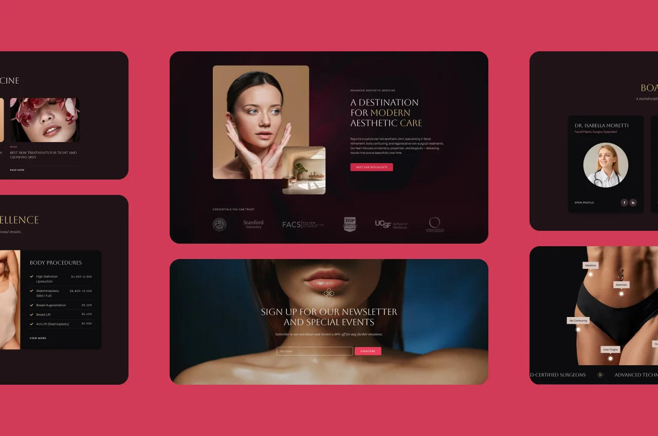 Aesthetic medicine site — dark luxury homepage design